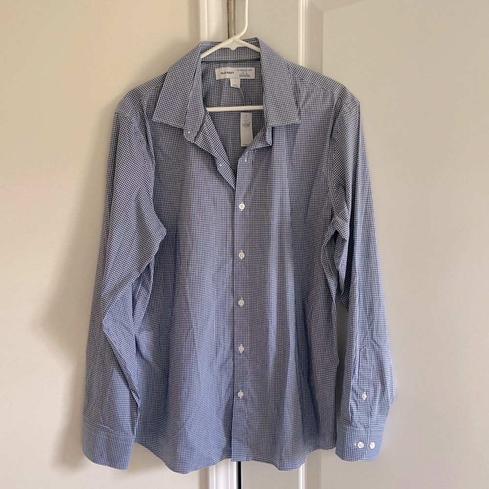 Old Navy Slim Fit “The Signature Shirt”, L, Blue, Mens